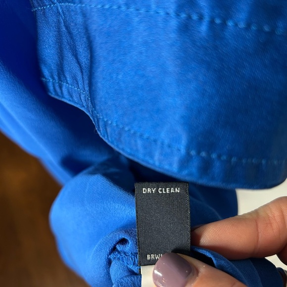 Banana Republic Royal Blue 100% Silk Shift Mini Cocktail Dress Sz Small - Picture 11 of 13